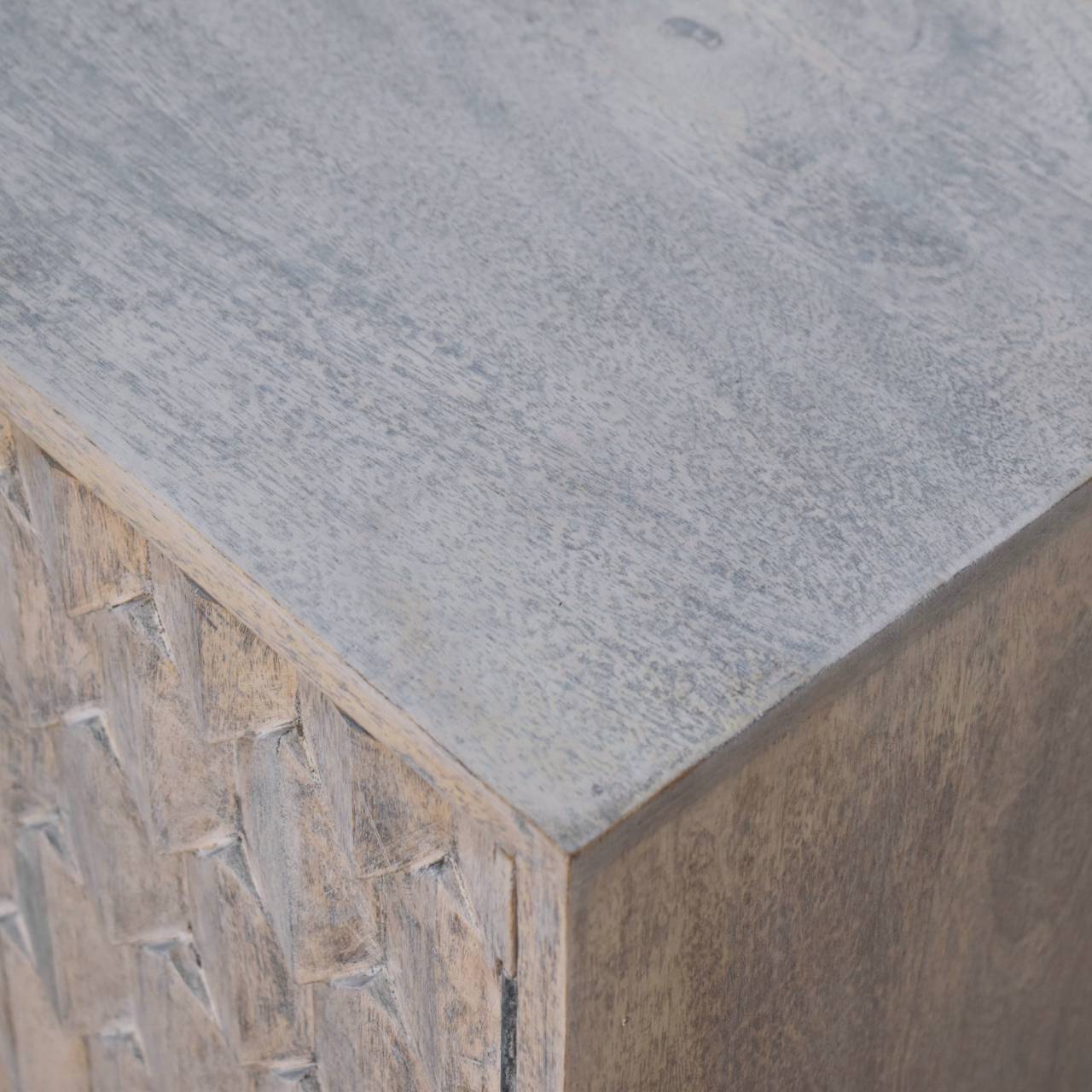 Mini Pineapple Carved Stone Finish Cabinet - Image 5
