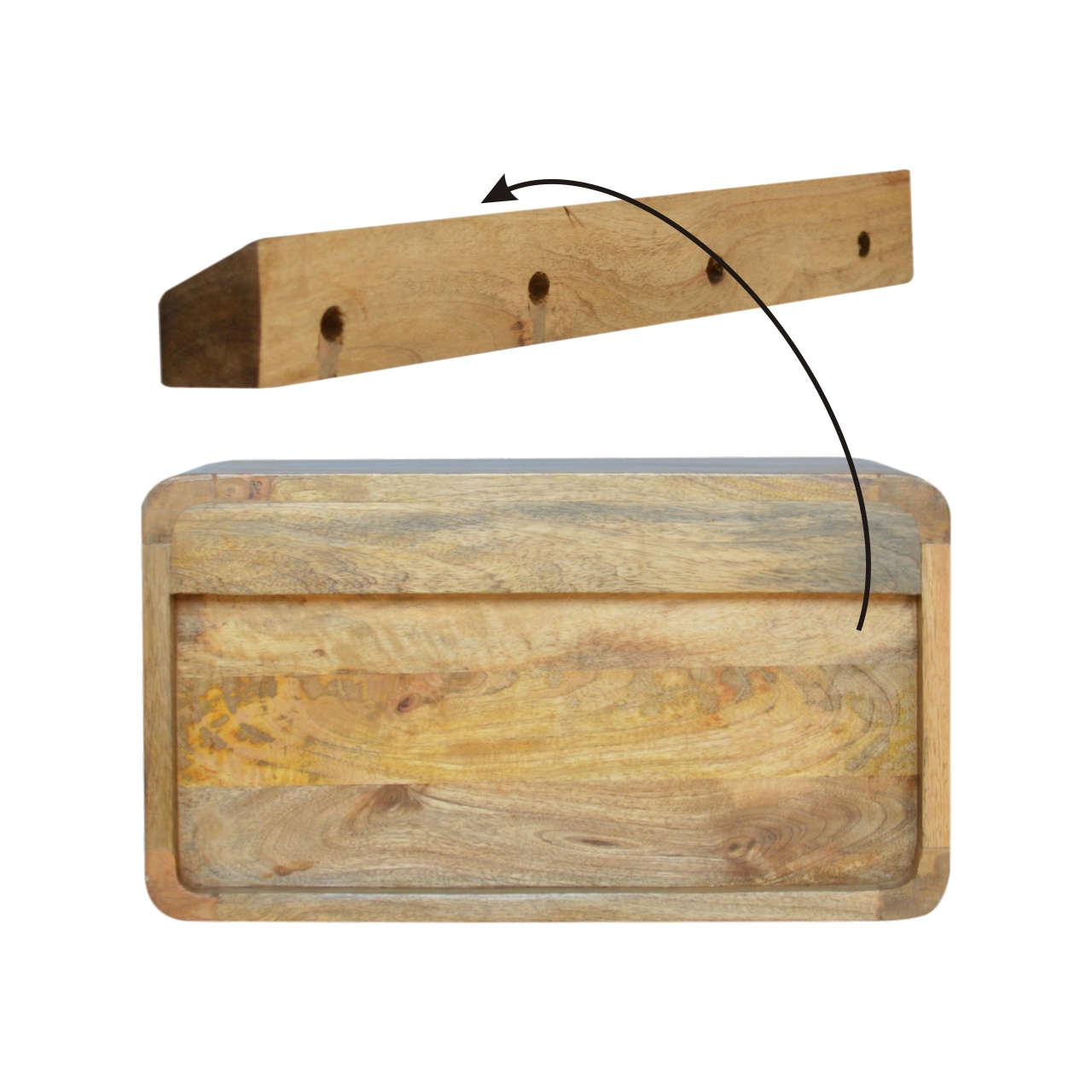 Large Floating Curve Open Slot Bedside - Image 9