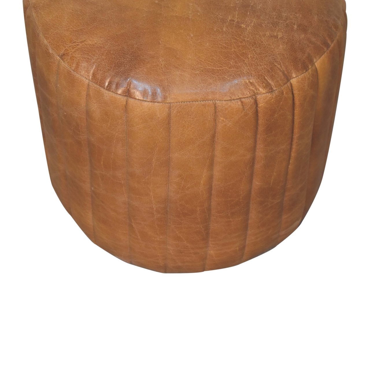 Buffalo Leather Boucle Footstool - Image 4