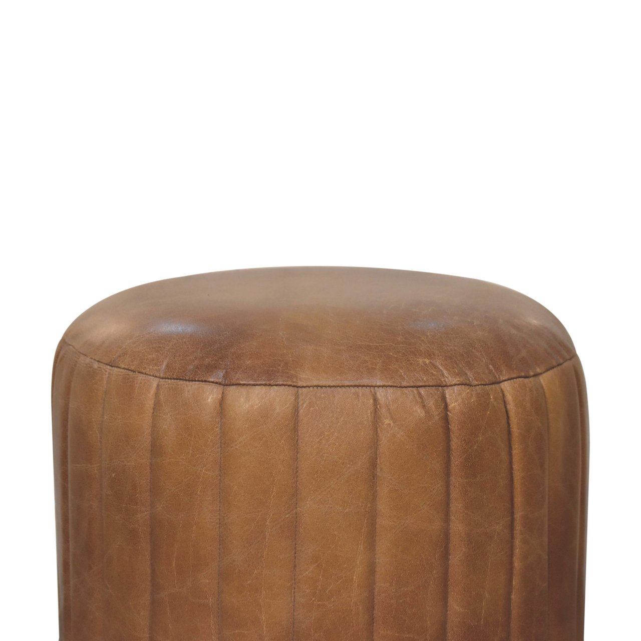 Buffalo Leather Boucle Footstool - Image 5