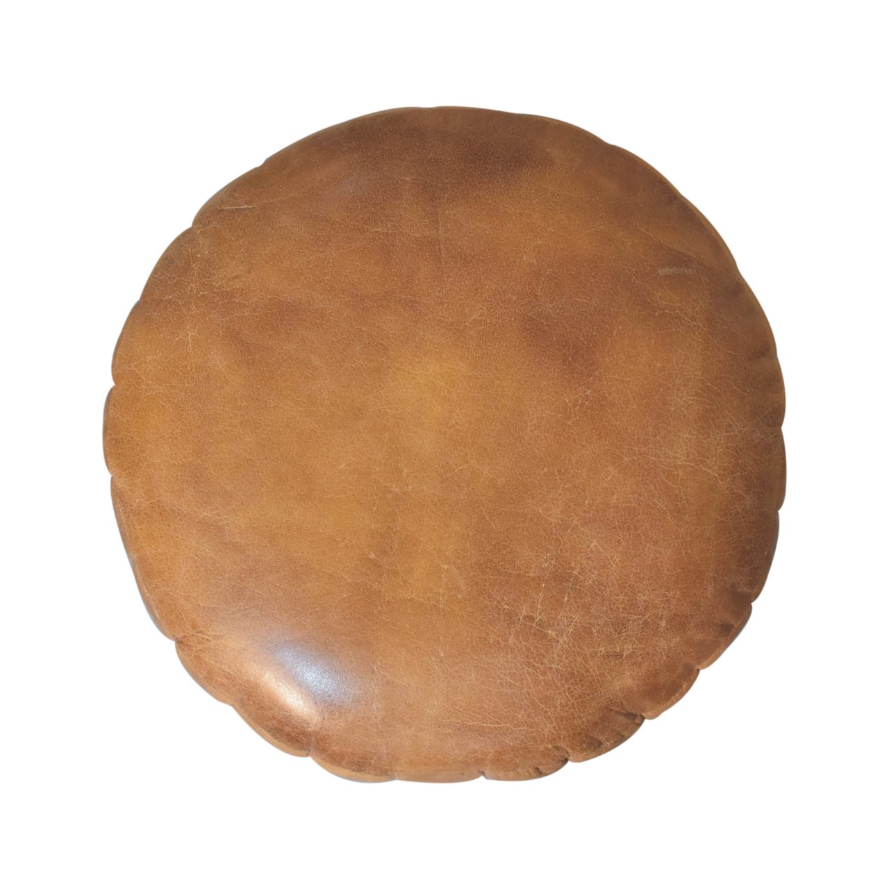 Buffalo Leather Boucle Footstool - Image 8