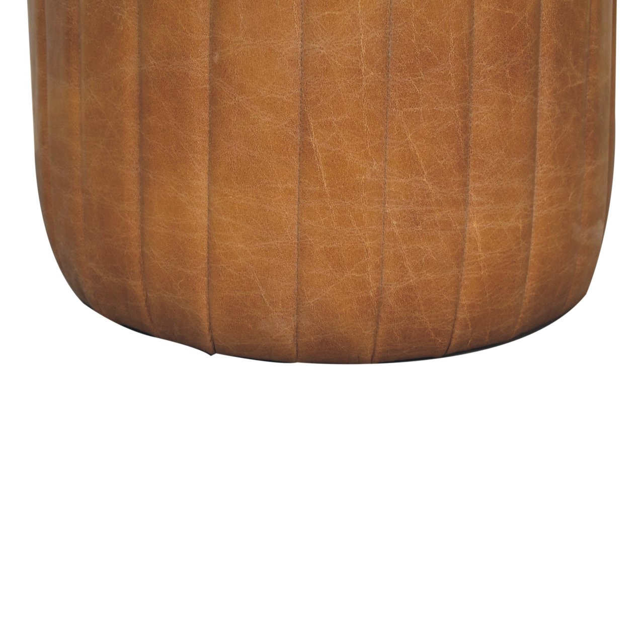 Buffalo Leather Boucle Footstool - Image 9