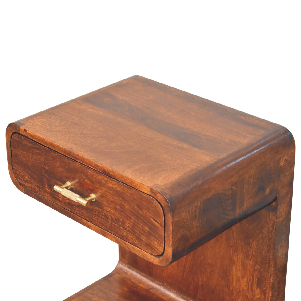 Chestnut T-Bar Rounded Bedside - Image 5