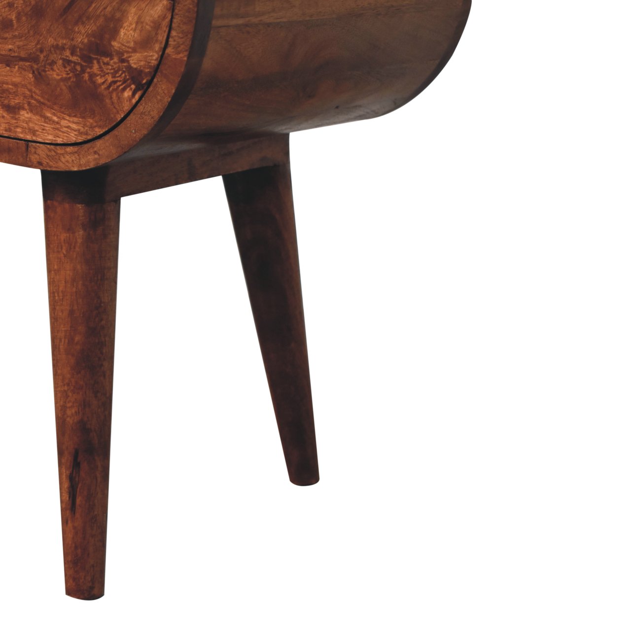 Honey Caramel Circular Bedside with Open Slot - Image 6
