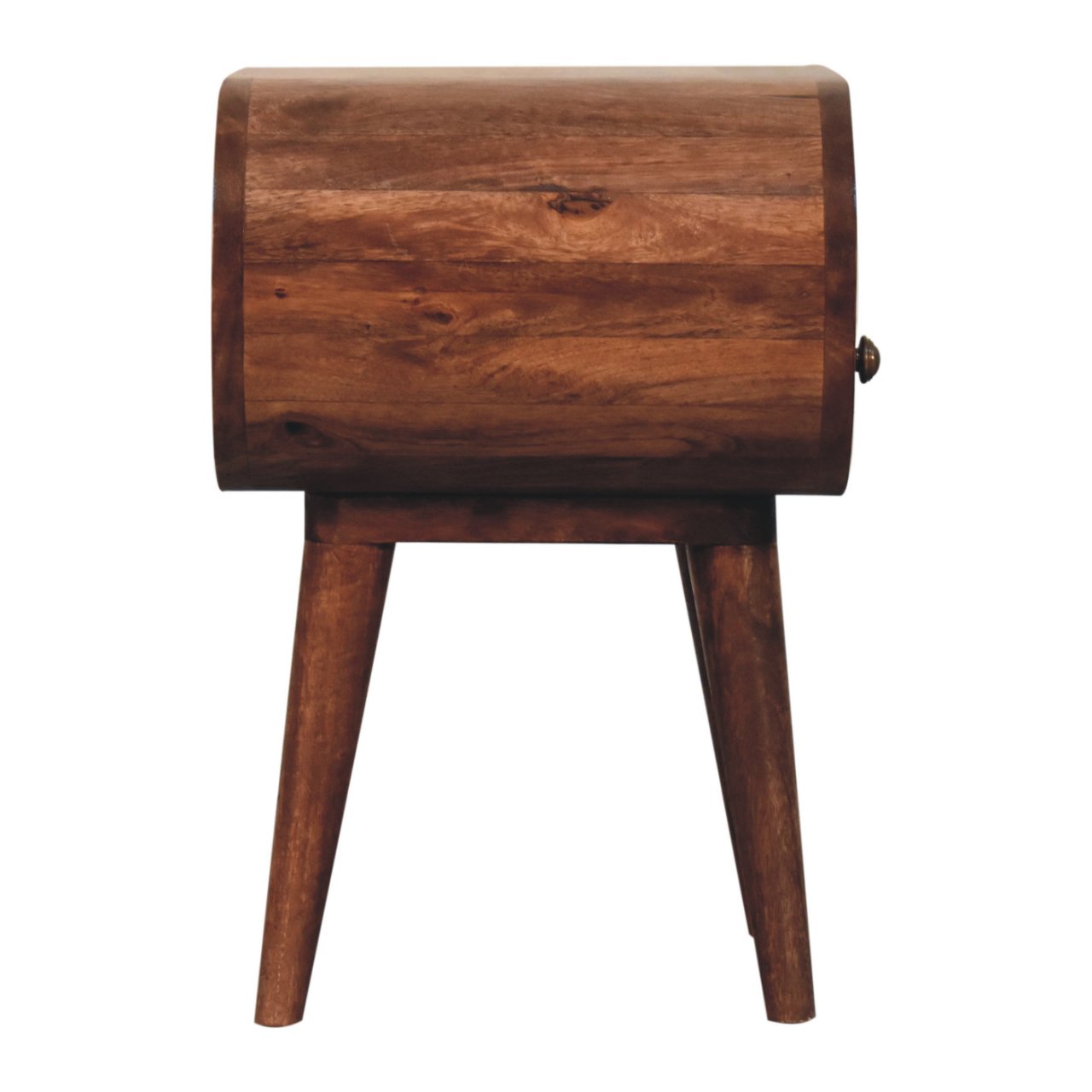 Honey Caramel Circular Bedside with Open Slot - Image 7
