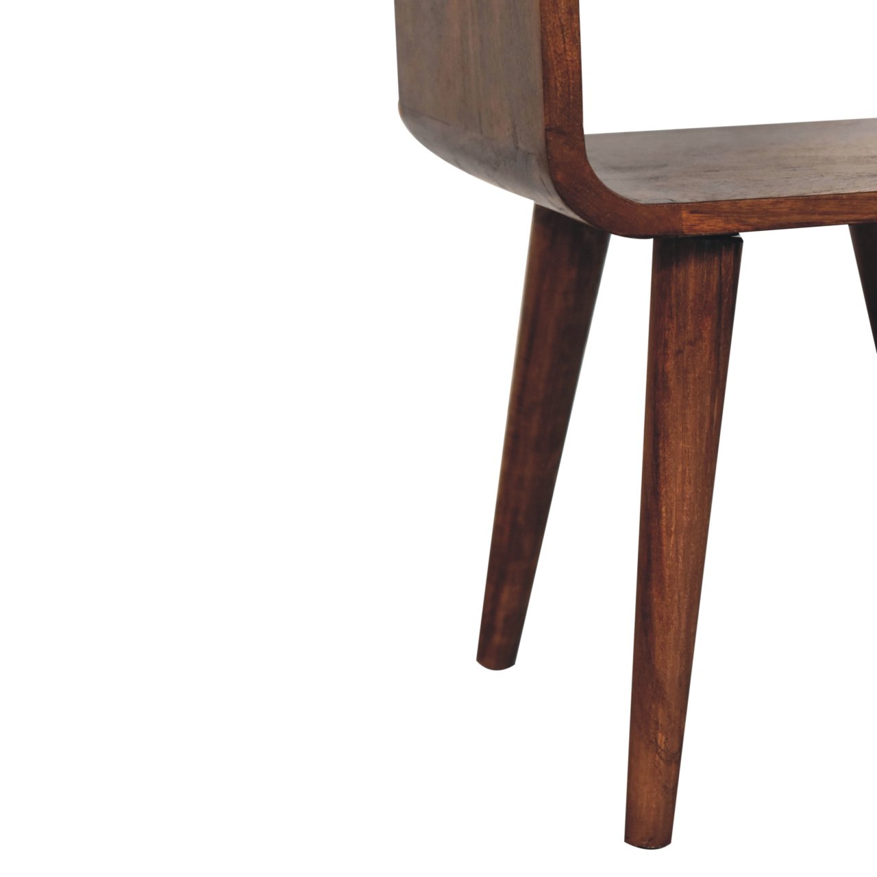 Mini Honey Caramel Curved Bedside with Lower Slot - Image 7