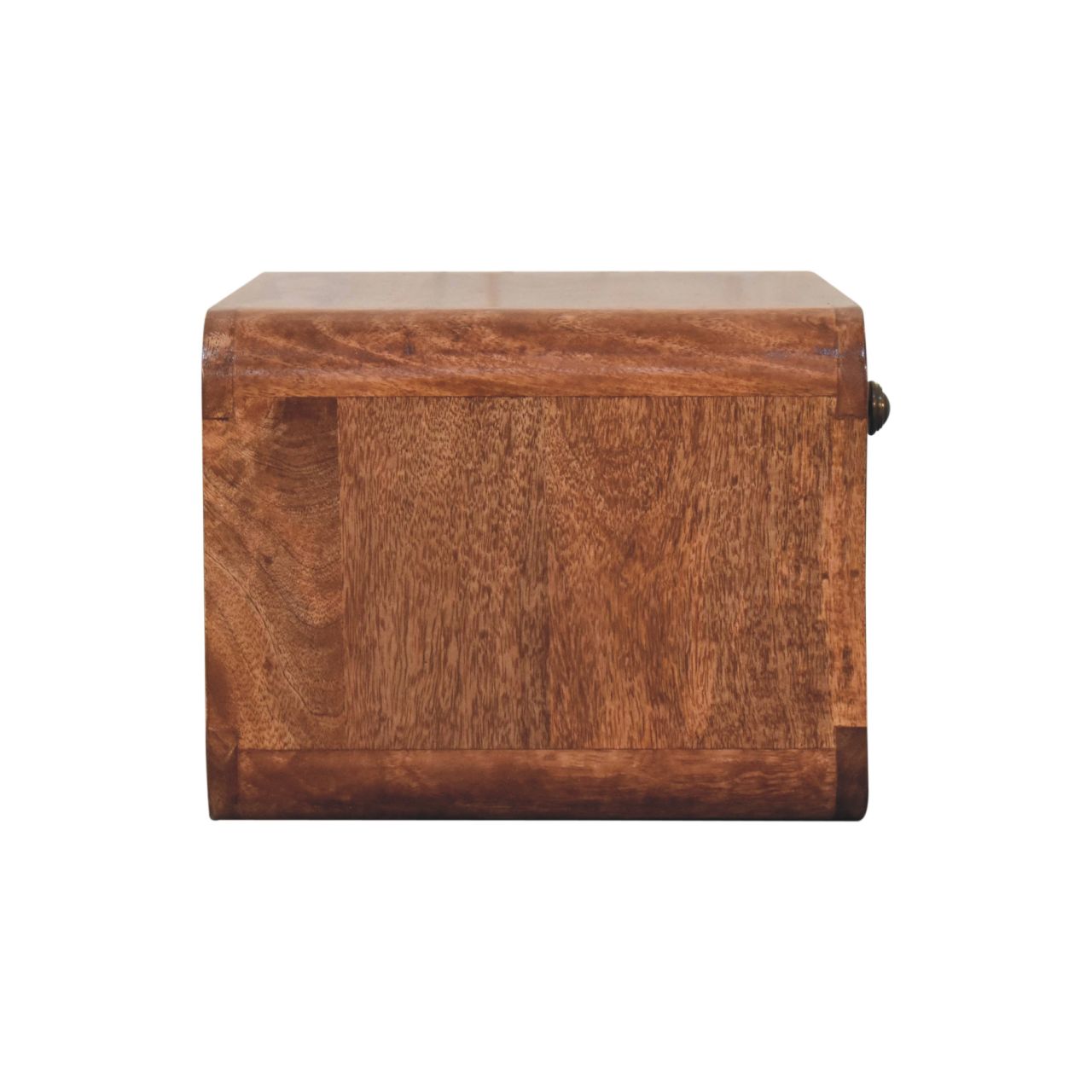 Curved Honey Caramel Wall Mounted Bedside with Open Slot - Image 6