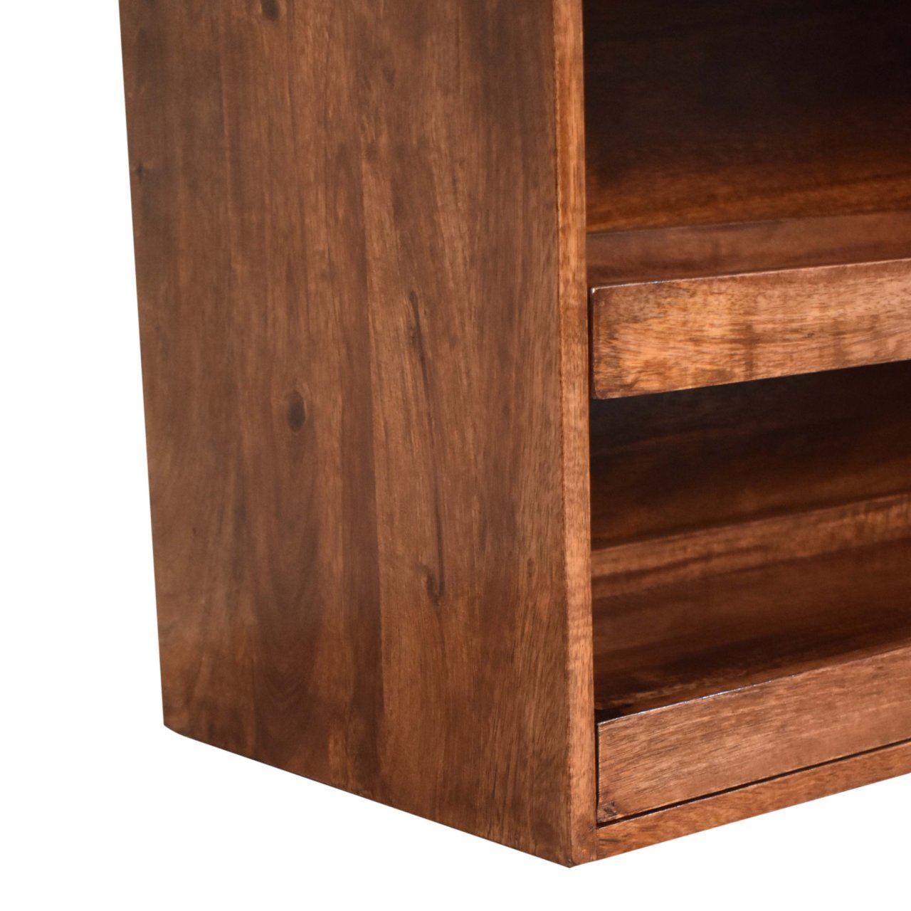 Buffalo Hide Pull out Honey Caramel Shoe Storage Bench - Image 7