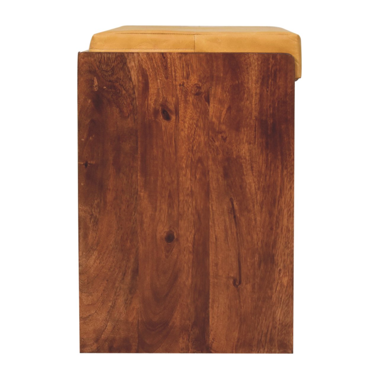 Buffalo Hide Pull out Honey Caramel Shoe Storage Bench - Image 8