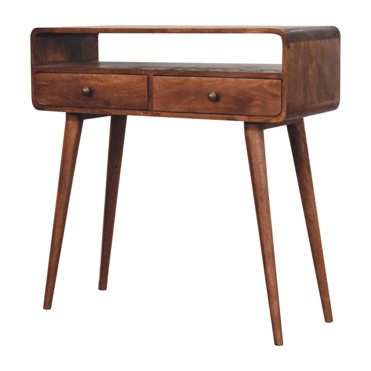 Curved Honey Caramel Console Table - Image 2