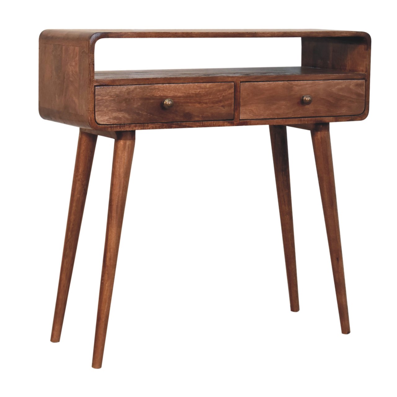 Curved Honey Caramel Console Table - Image 3