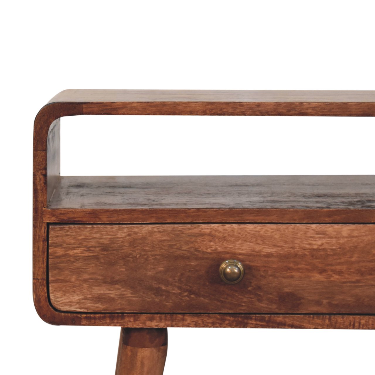 Curved Honey Caramel Console Table - Image 4