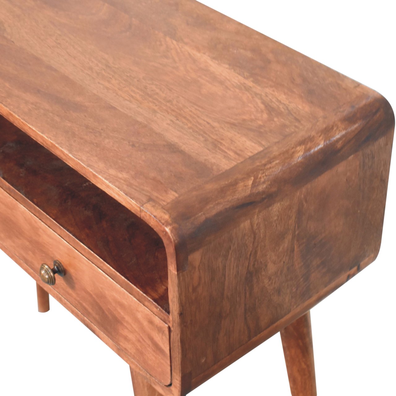 Curved Honey Caramel Console Table - Image 5