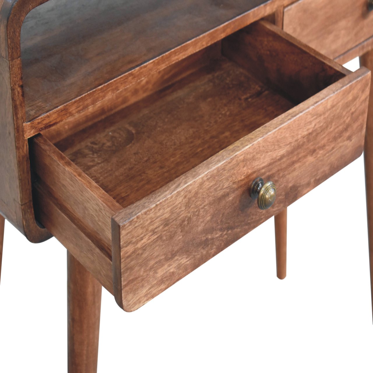 Curved Honey Caramel Console Table - Image 6