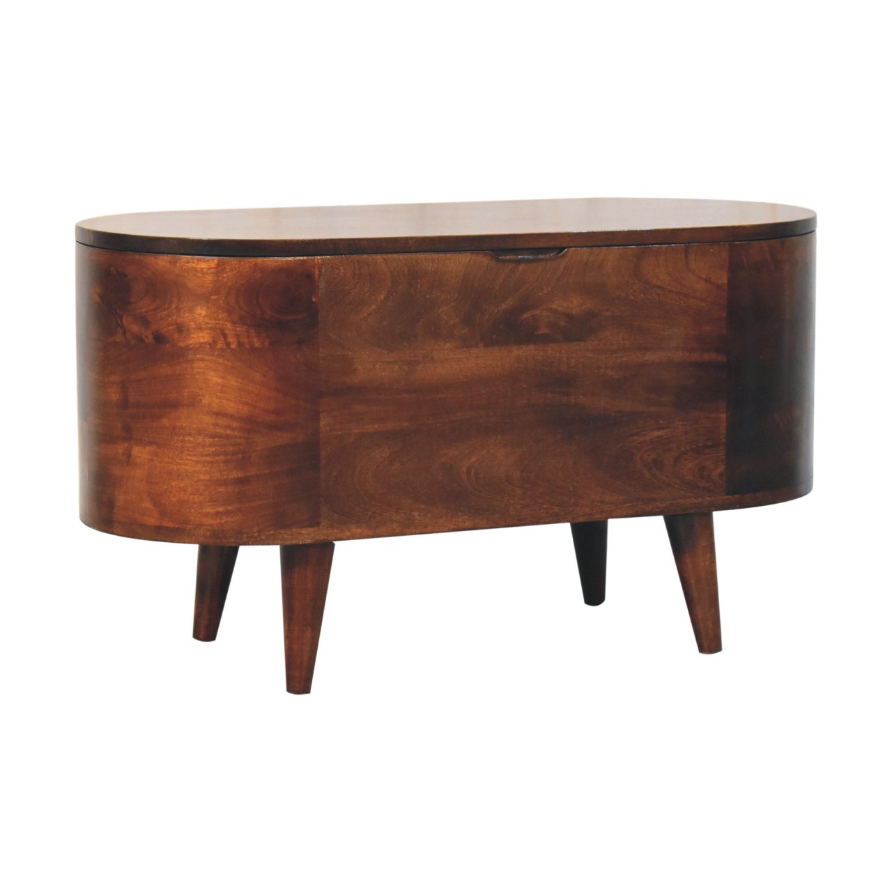 Curved California Walnut Blanket Box - Image 2