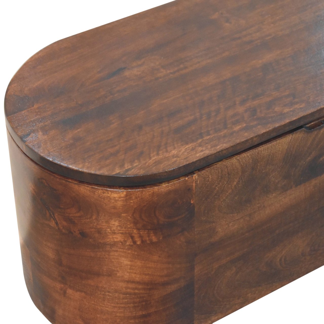 Curved California Walnut Blanket Box - Image 4