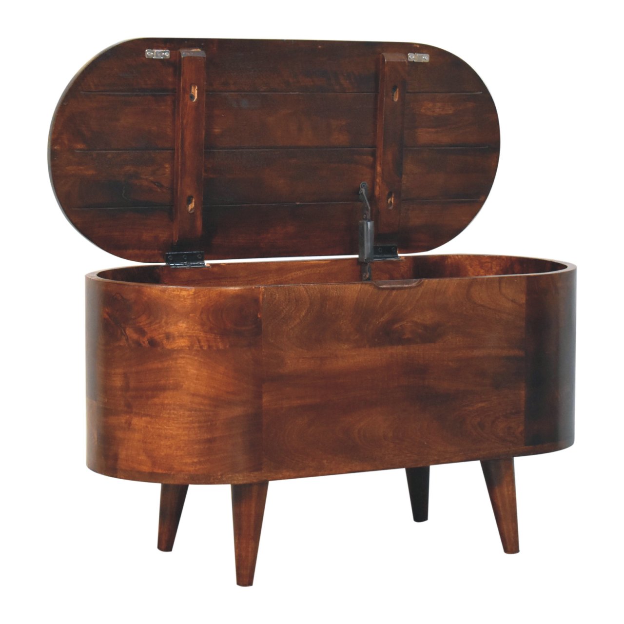 Curved California Walnut Blanket Box - Image 5