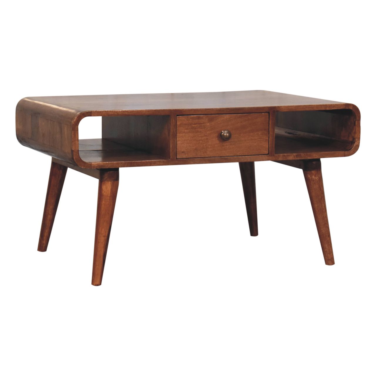 Curved Honey Caramel Coffee Table - Image 3