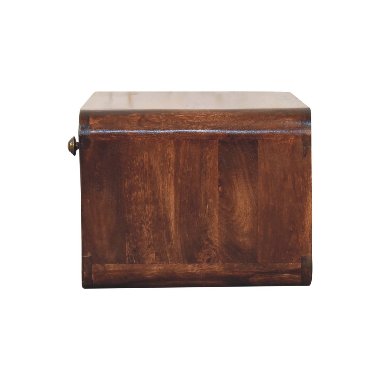 Curved California Walnut Wall Mounted Bedside with Open Slot - Image 6