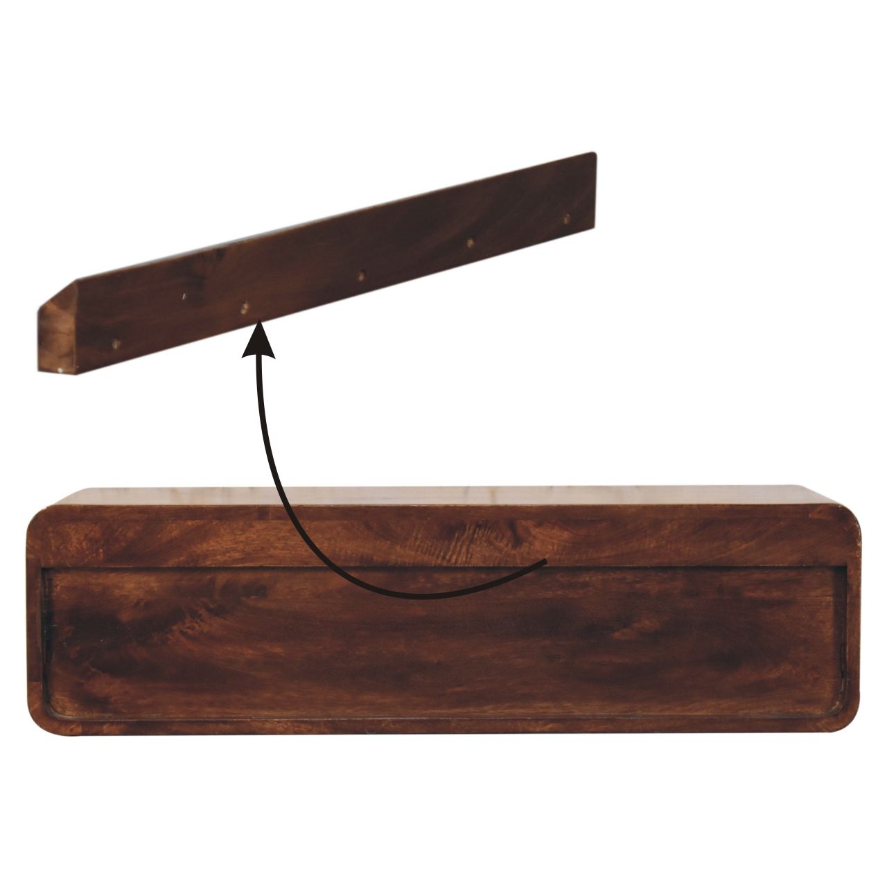 Floating California Walnut Open Console - Image 9