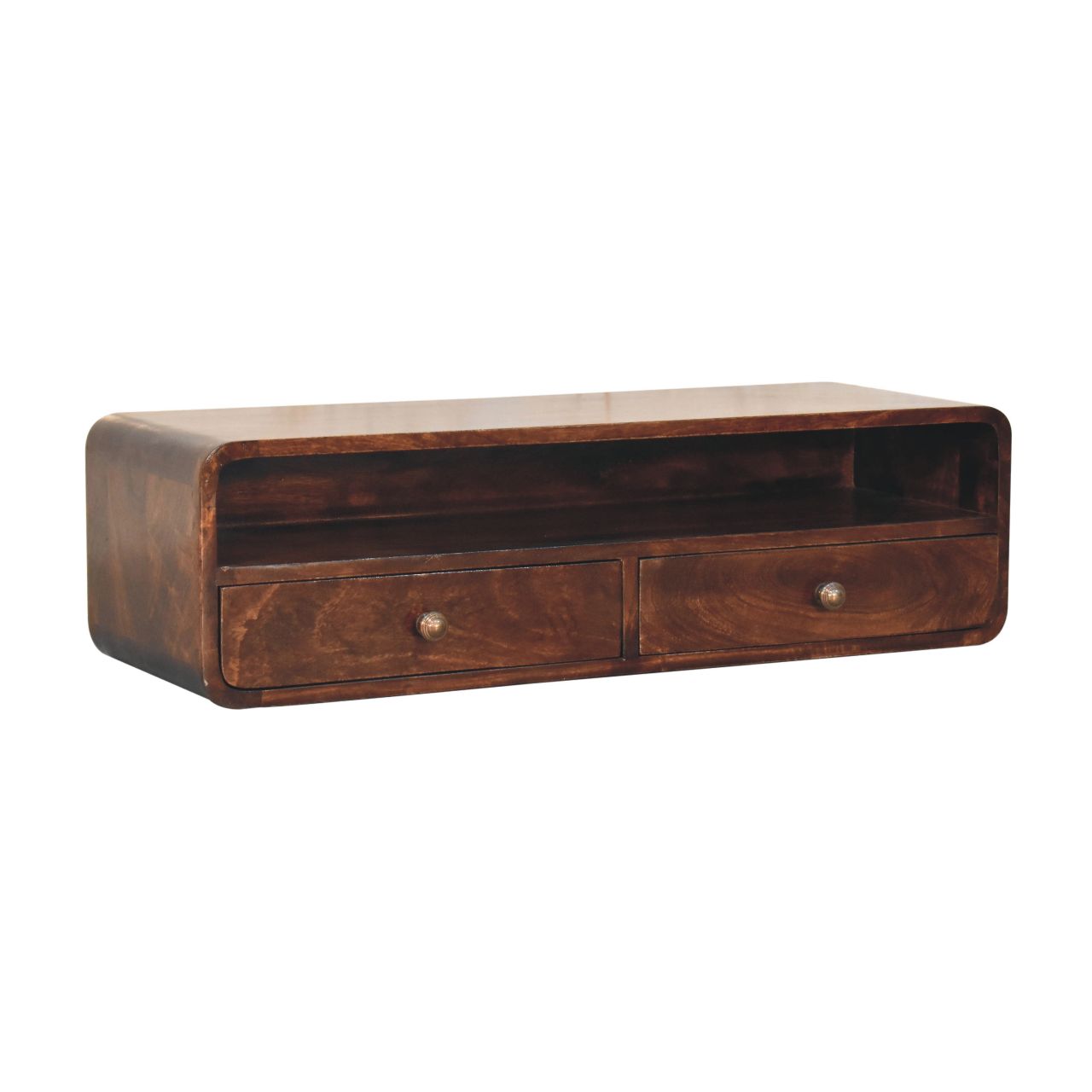 Floating California Walnut Open Console - Image 2