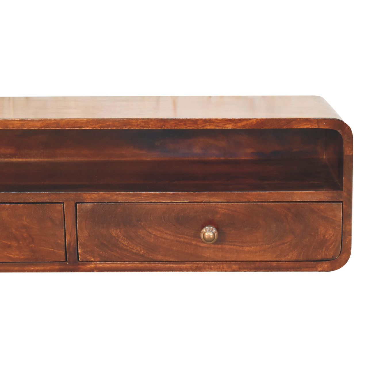 Floating California Walnut Open Console - Image 3