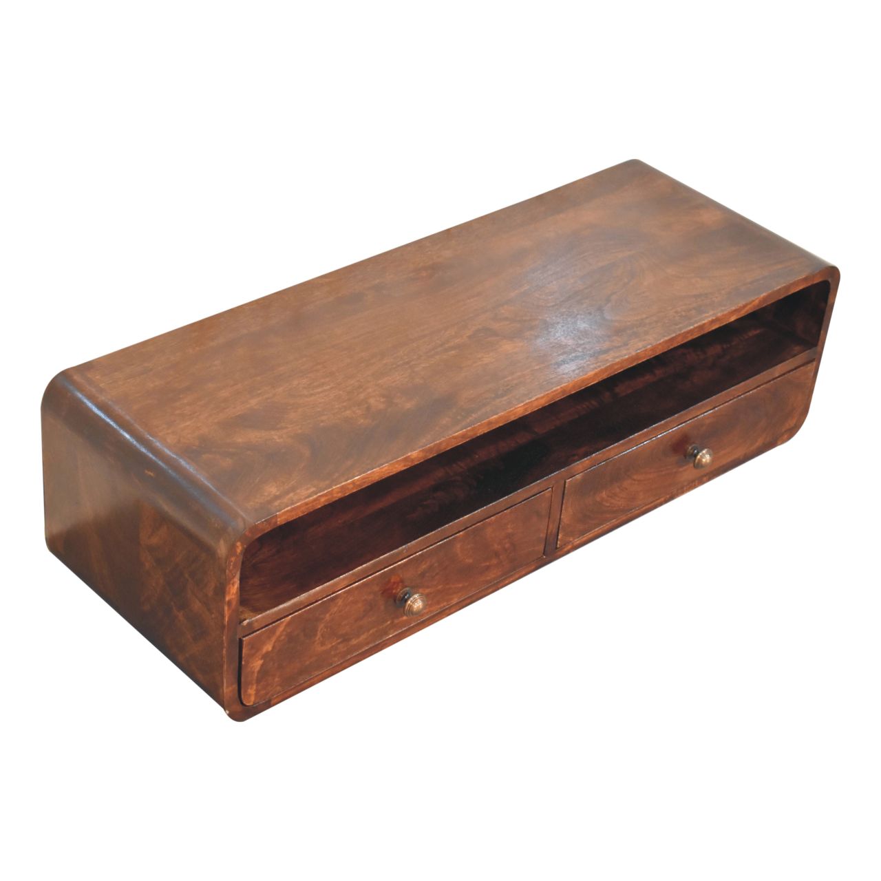 Floating California Walnut Open Console - Image 4