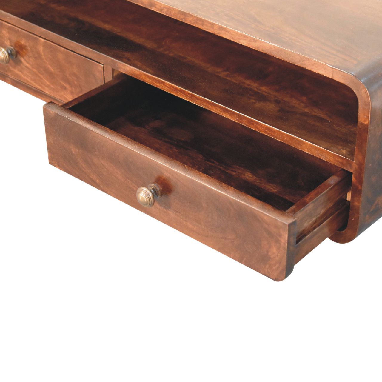 Floating California Walnut Open Console - Image 5
