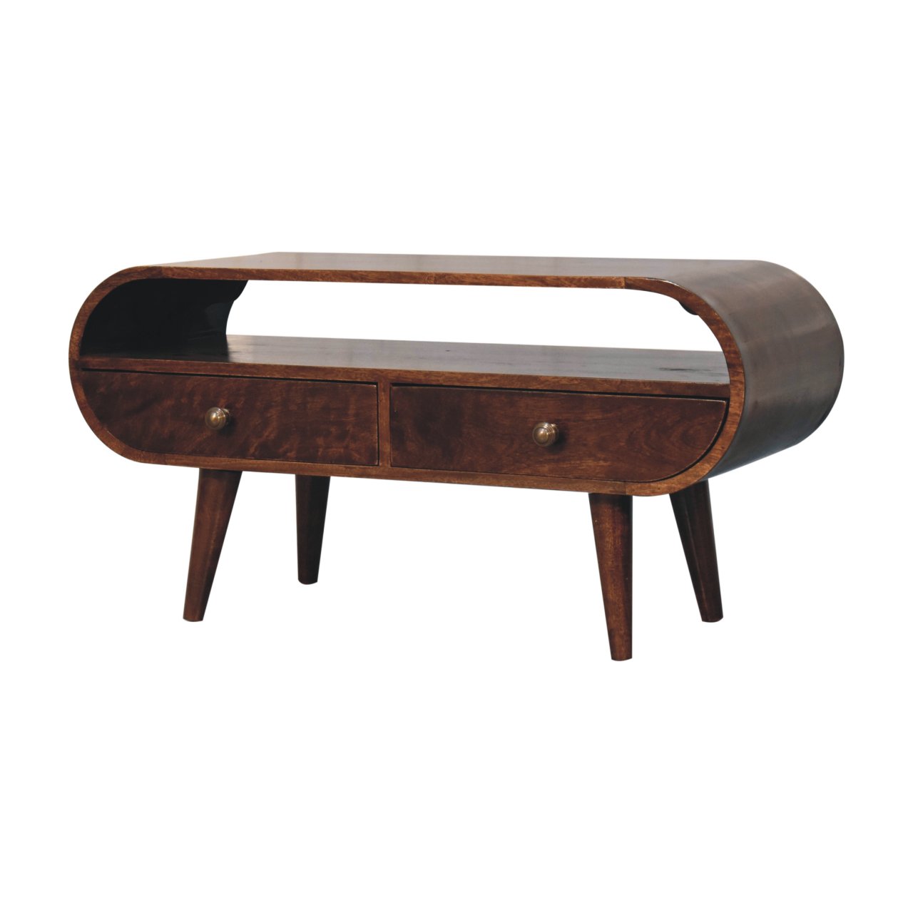 California Walnut Circular TV Stand - Image 3