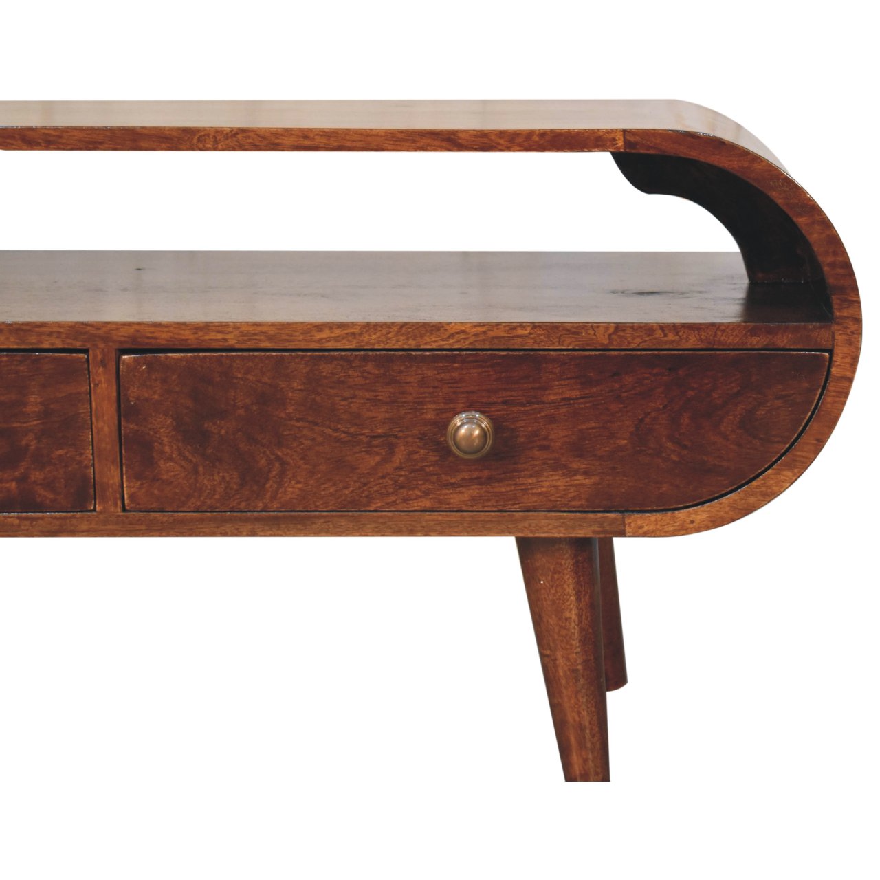 California Walnut Circular TV Stand - Image 4