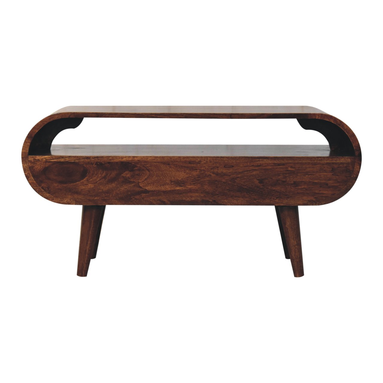 California Walnut Circular TV Stand - Image 9