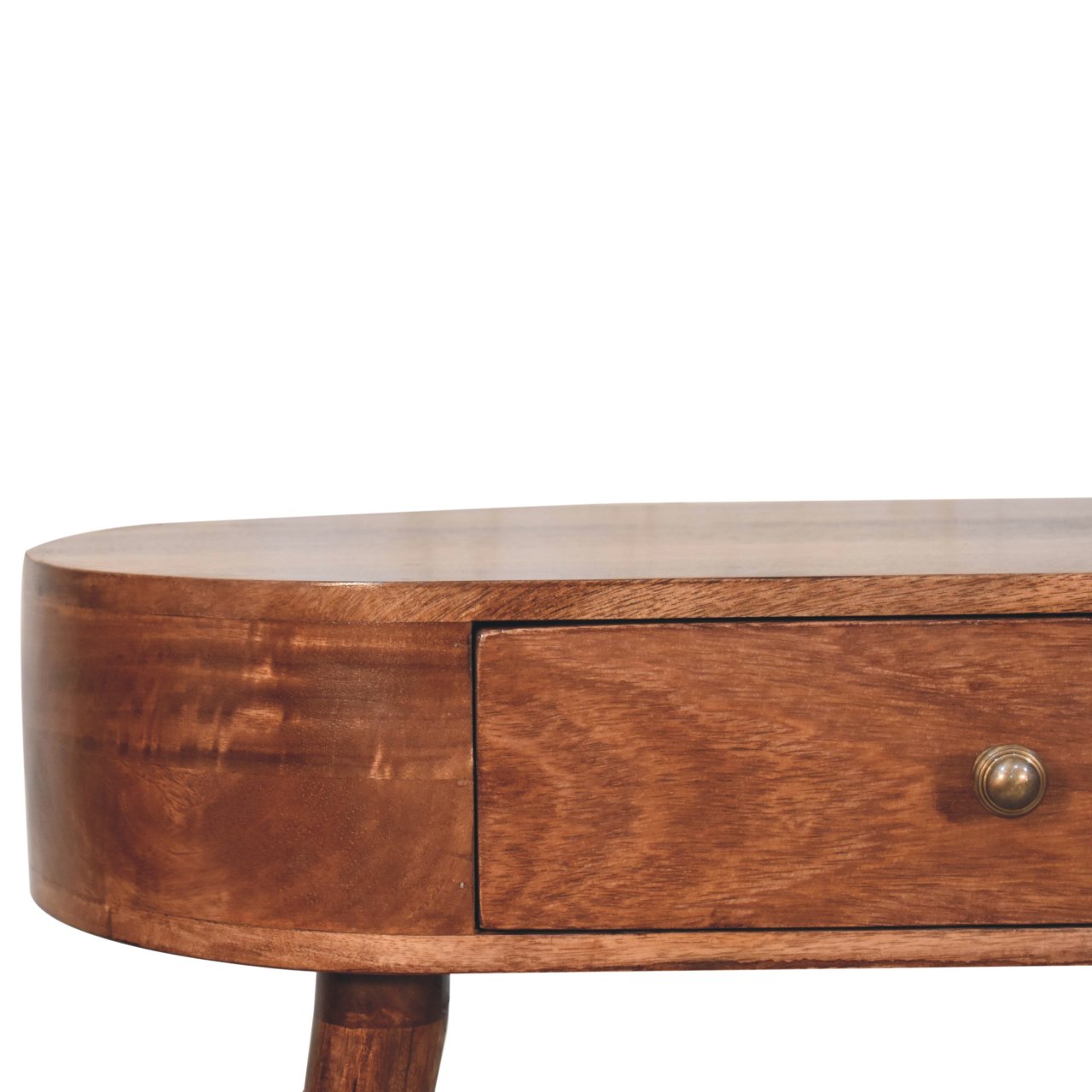 California Walnut Rounded Small Console Table - Image 4