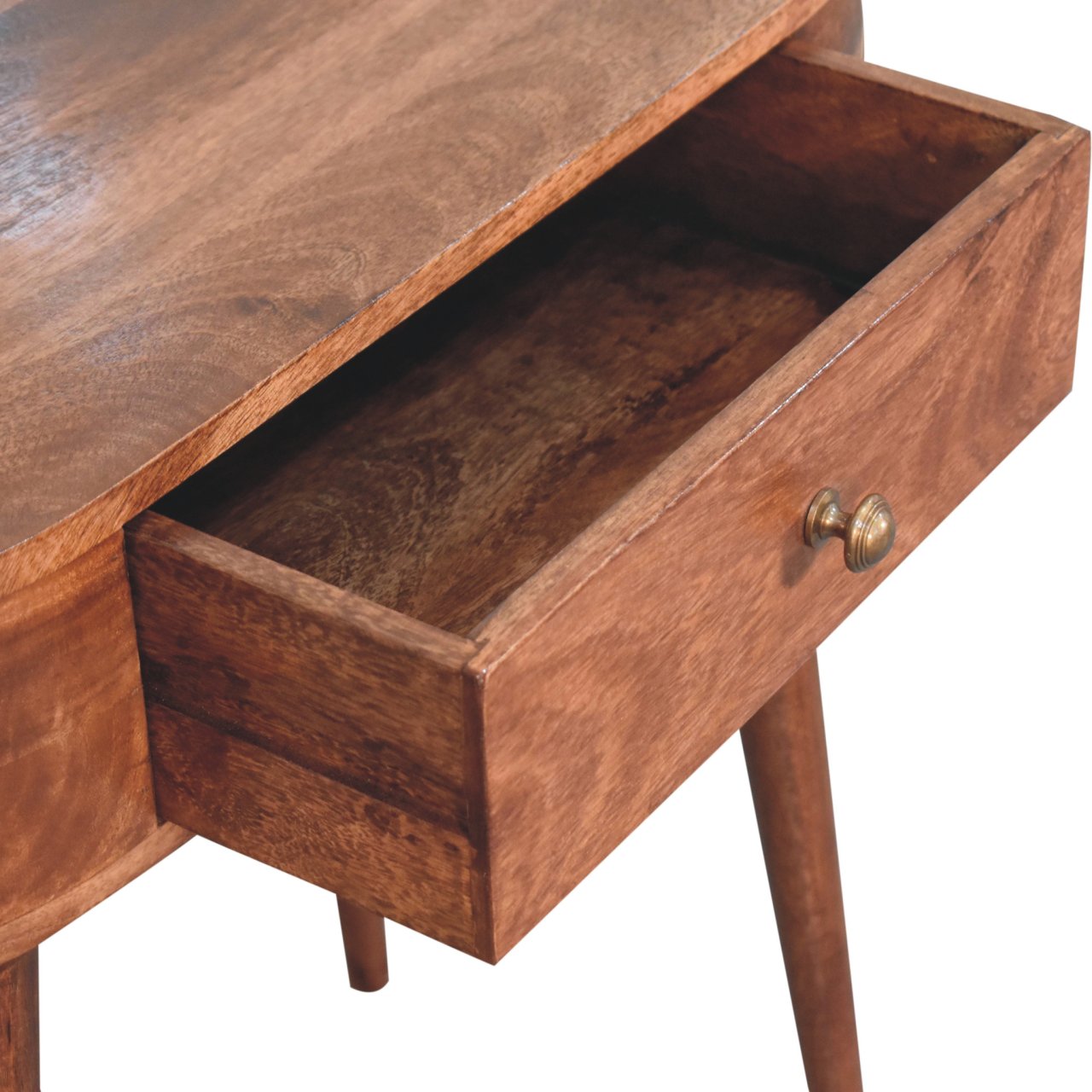California Walnut Rounded Small Console Table - Image 6