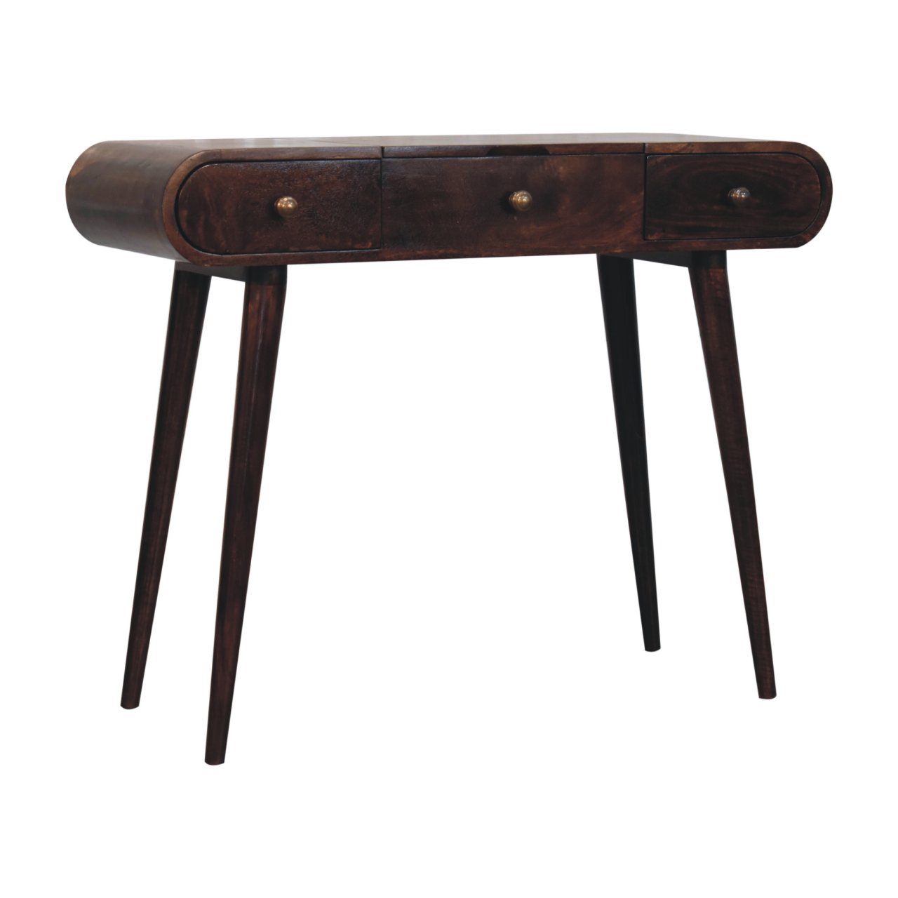 California Walnut Dressing Table with Foldable Mirror - Image 2