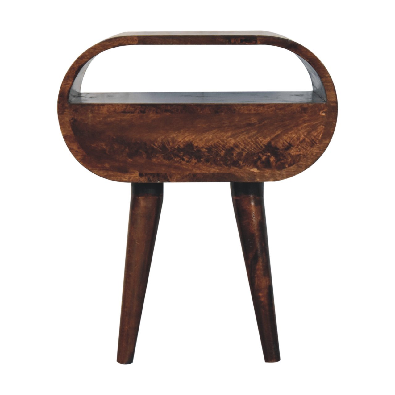 California Walnut Circular Bedside with Open Slot - Image 10