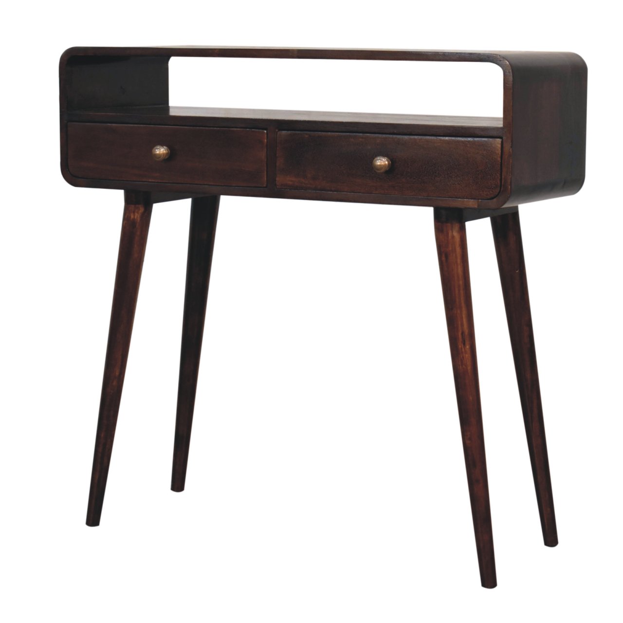 Curved California Walnut Console Table - Image 3