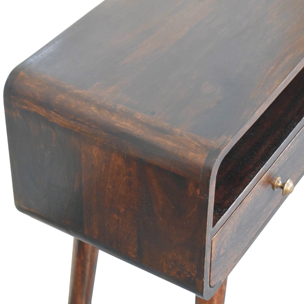 Curved California Walnut Console Table - Image 5