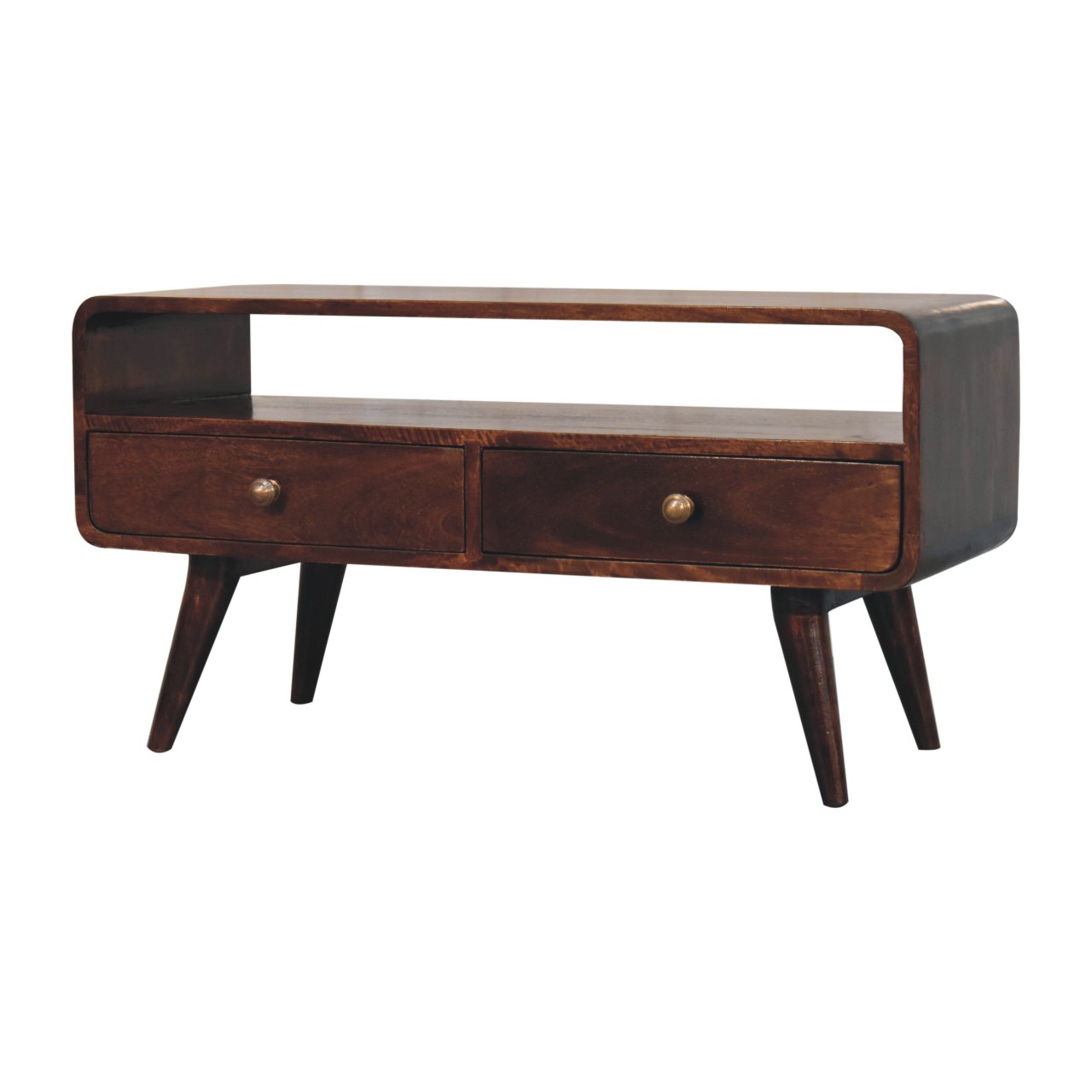 Curved California Walnut Media Unit - Image 2