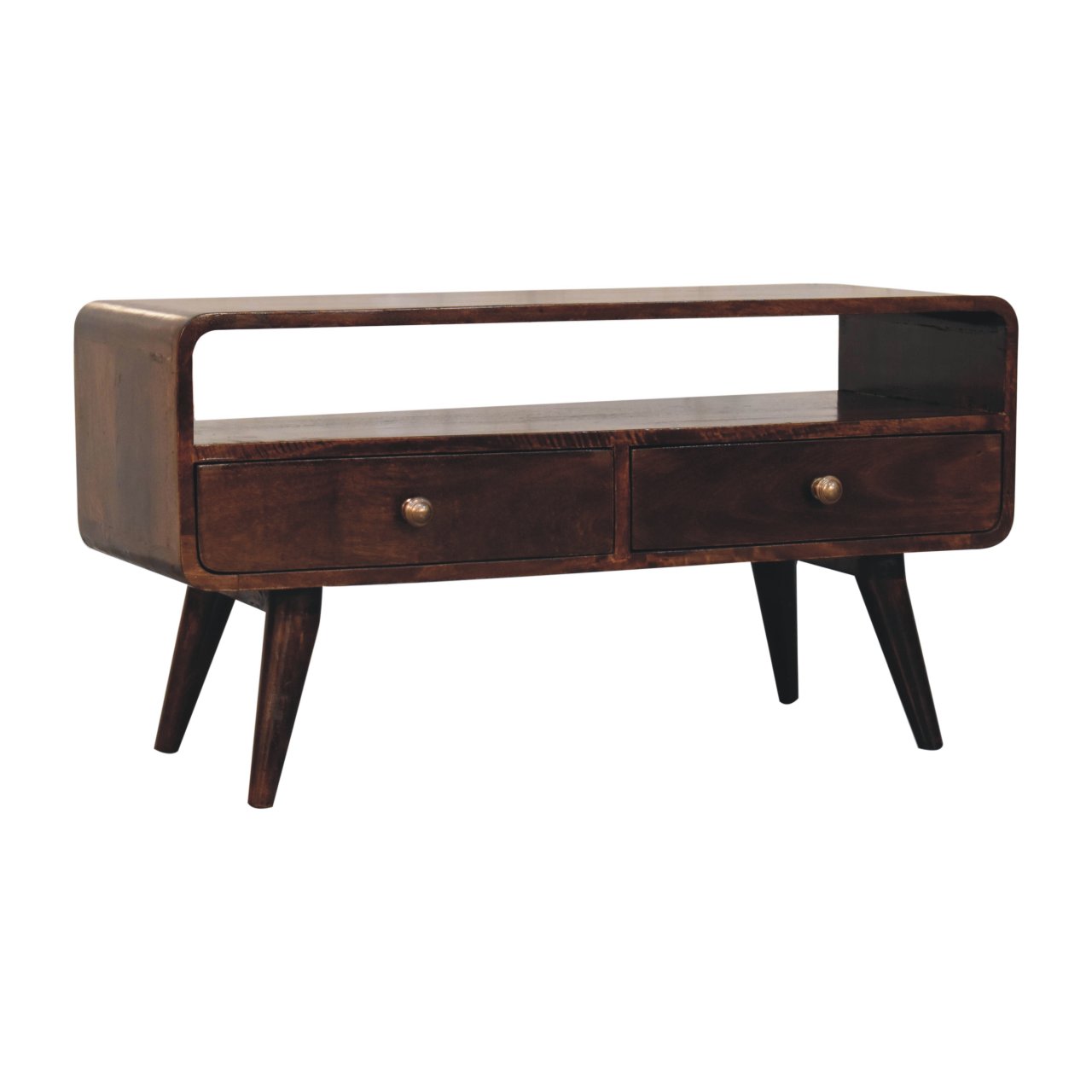 Curved California Walnut Media Unit - Image 3