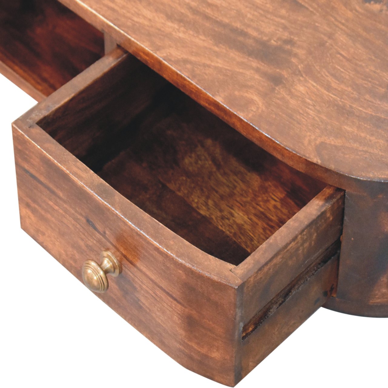 Lunar 2 Drawer Wall Mounted Chestnut Console - Image 6