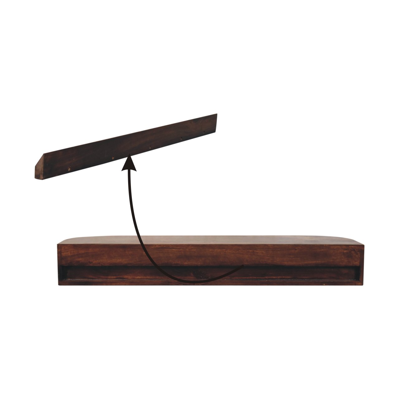 Lunar 2 Drawer Wall Mounted Chestnut Console - Image 9