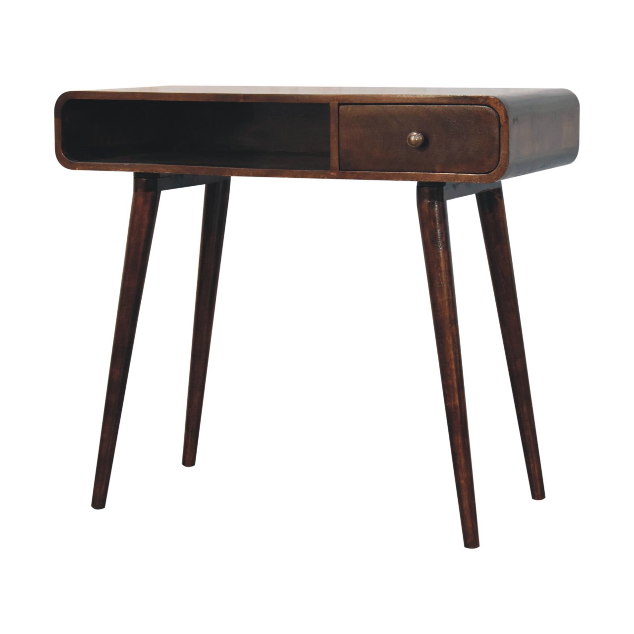 Curved California Walnut Writing Desk - Image 2