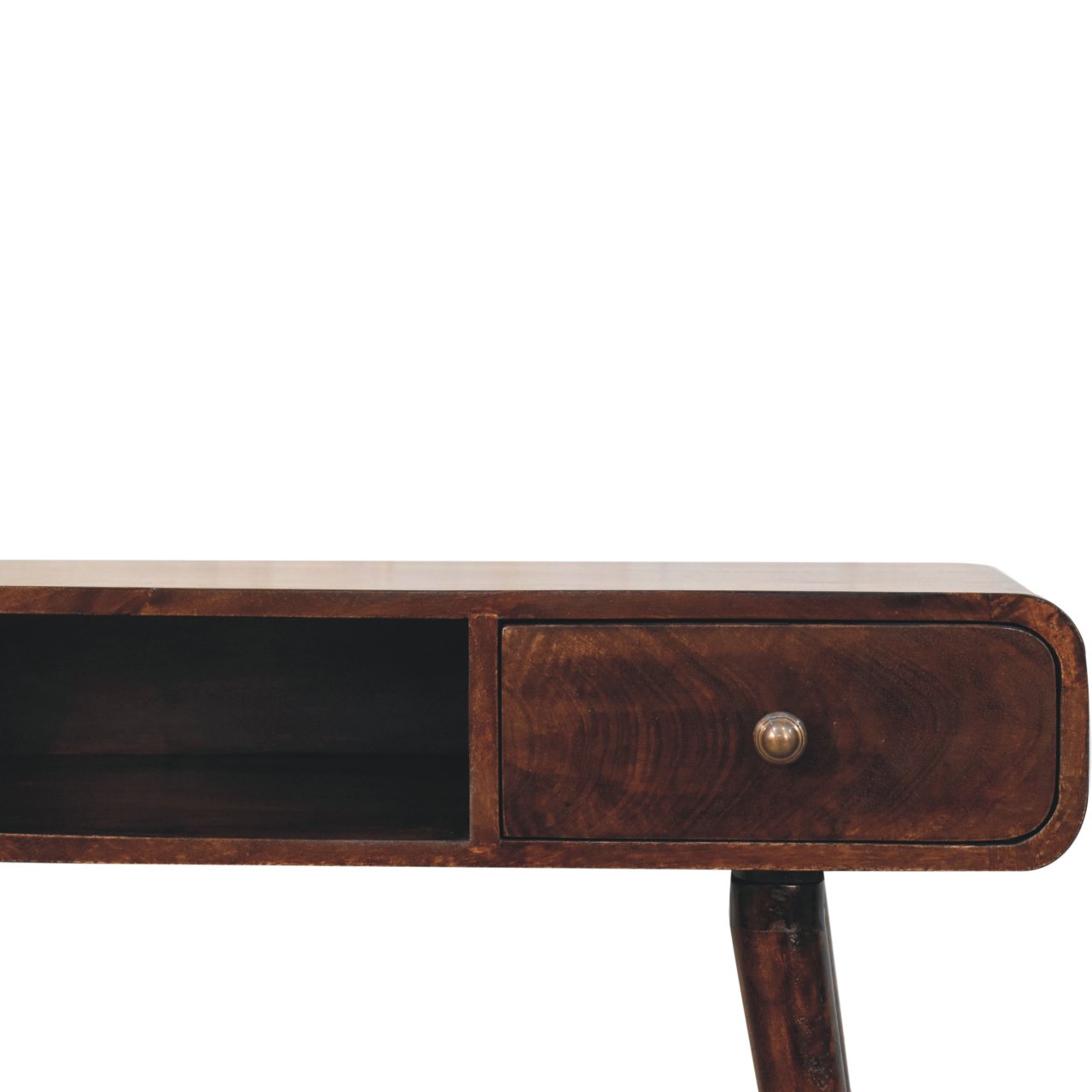 Curved California Walnut Writing Desk - Image 4