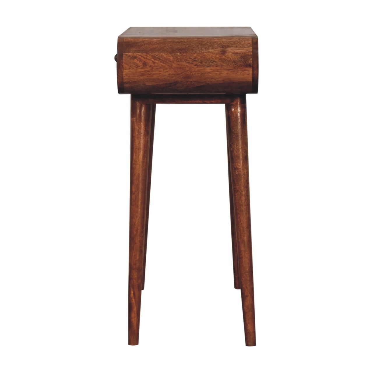 Mini Honey Caramel Dressing Table with Foldable Mirror - Image 8