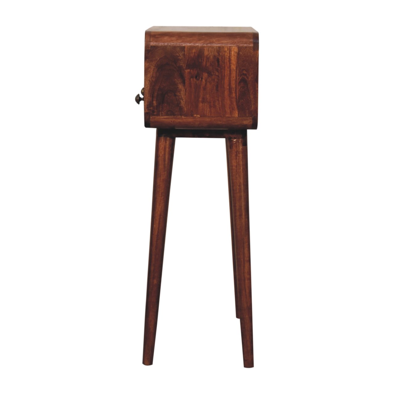 Mini Curved Honey Caramel Console Table - Image 8