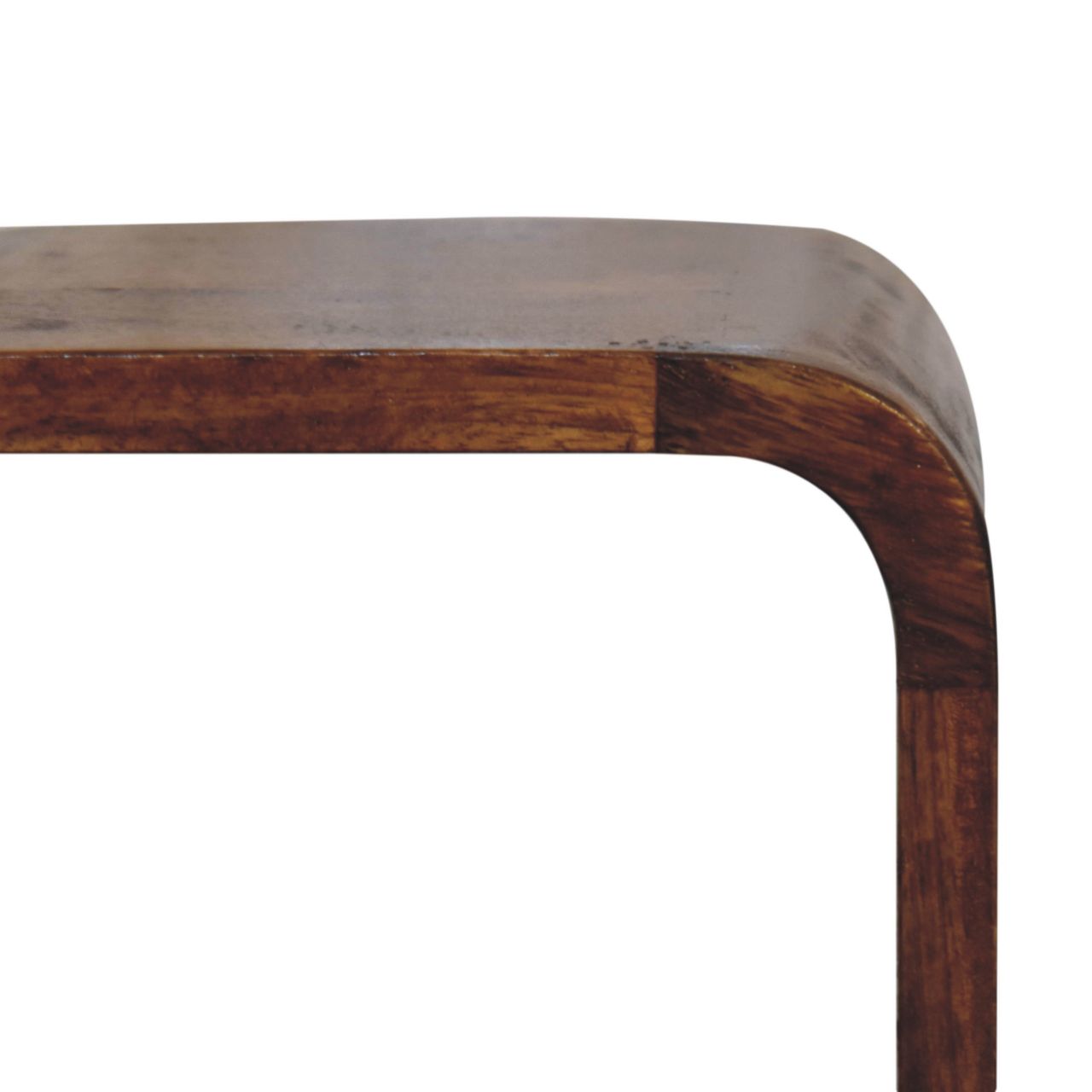 Extra Mini Minimalist Open Curved Chestnut Bedside - Image 4