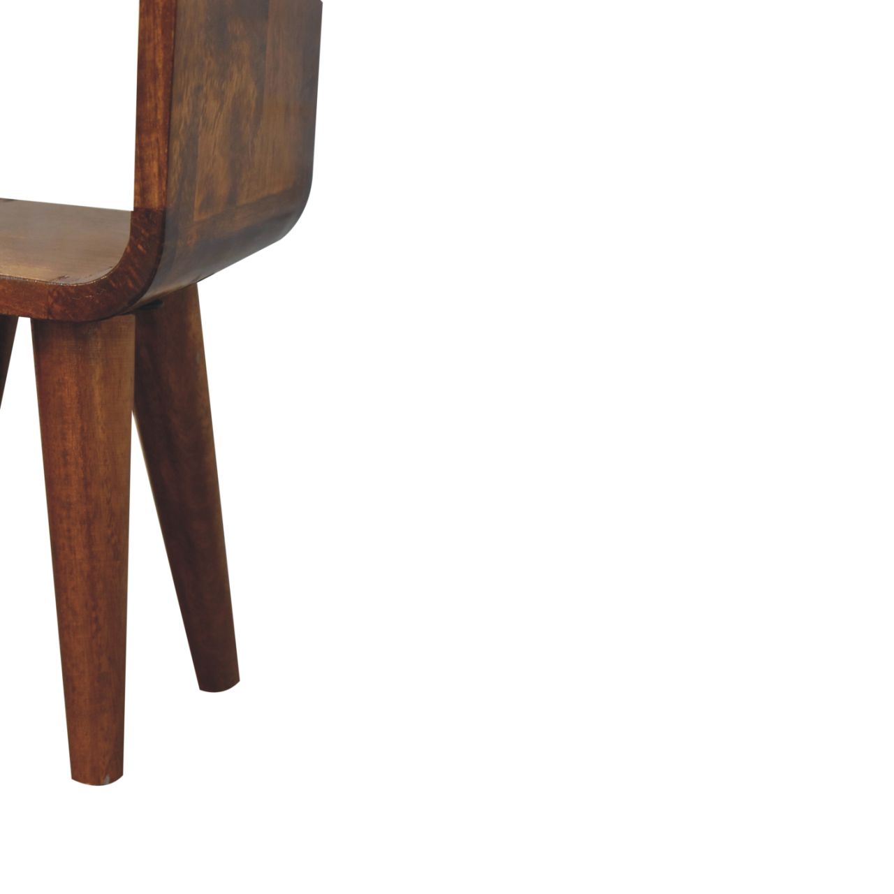 Extra Mini Minimalist Open Curved Chestnut Bedside - Image 7