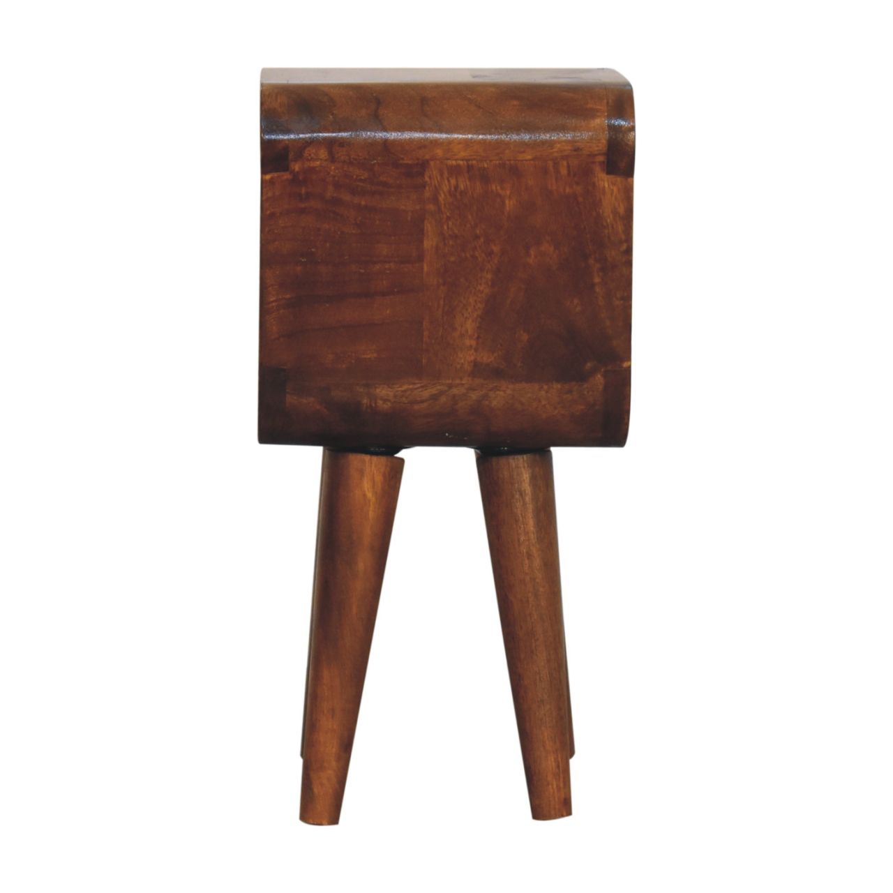 Extra Mini Minimalist Open Curved Chestnut Bedside - Image 8