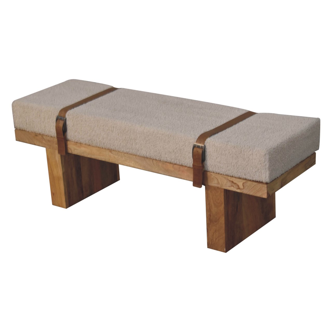 Belmont Cream Boucle Bench - Image 6