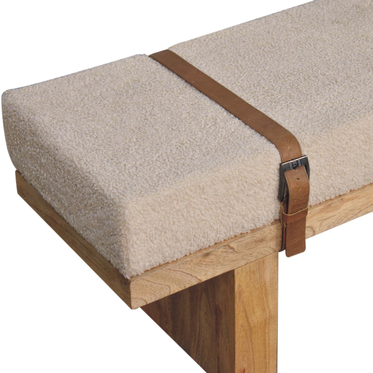 Belmont Cream Boucle Bench - Image 7